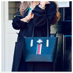 Chic fashionable embossed tote bag